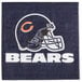 A Creative Converting Chicago Bears luncheon napkin with a Chicago Bears helmet on it.