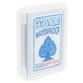 A plastic box with a blue and white Hoyle Waterproof Playing Card in it.