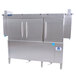 A stainless steel Jackson RackStar conveyor dishwasher with two doors.