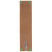 A brown rectangular object with white lines and green dots.