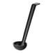 A black ladle with a long handle.