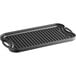 A black rectangular grill pan with handles.