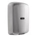 A high-efficiency hand dryer with a brushed stainless steel cover.