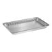 A Western Plastics full size shallow aluminum foil tray with a silver lining.