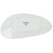 A white porcelain tray with a black curved edge design.