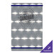 A silver rectangular Alumitique menu board with a navy logo and rays of light.