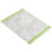 A white rectangular aluminum menu board with green bands on the edges.