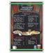 A Menu Solutions Alumitique menu board with food on it.