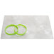 A Menu Solutions Alumitique aluminum menu board with green rubber bands.