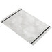 A white rectangular aluminum menu board with black swirls on the edges.