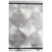 A silver rectangular Alumitique menu board with circles and black bands on a metal surface.