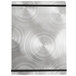 A silver rectangular Alumitique menu board with black swirls on a metal surface.