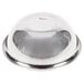 A silver Vollrath stainless steel mixing bowl with a clear lid.