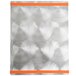 A close-up of a silver Alumitique menu board with orange swirls.