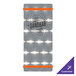 A rectangular aluminum menu board with orange bands and a customizable swirl design.