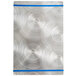 A silver rectangular Alumitique menu board with blue swirls on the surface.