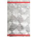 A silver rectangular Alumitique menu board with a metal swirl pattern and red bands.