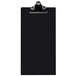 A black rectangular Menu Solutions clipboard with a metal clip.