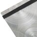 A close-up of a Menu Solutions Alumitique aluminum menu board with black bands.