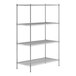 A Regency stainless steel wire shelving unit with four shelves.