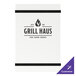 A clear frosted acrylic menu board with white and black customizable inserts.