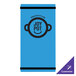 A blue Menu Solutions acrylic board with a black and blue logo on it.