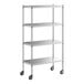 A Regency stainless steel mobile shelf kit with wheels.