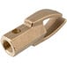 A brass Cooking Performance Group Duck Mouth Burner orifice with a hole.