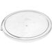 A clear plastic lid for Choice round food storage containers.