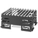 Rosseto SK041 Mini-Chef 15 inch x 13 inch x 6 7/8 inch Black Matte Steel Butane Frame / Warmer with Grill Top, Burner Stand, and Fuel Holder