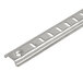 An Avantco silver metal pilaster strip with holes.