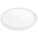 A white round polypropylene lid.