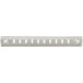 A silver metal Avantco Pilaster with holes.