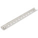 A stainless steel Avantco pilaster with holes.