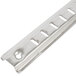 A stainless steel Avantco Pilaster strip with holes.