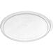 A clear plastic lid for Choice round food storage containers with a circular handle.