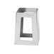A stainless steel pyramid riser with a hole in the top.