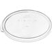 A clear plastic lid for Choice round food storage containers.
