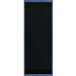 A rectangular black board with a blue frame.