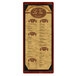 A Mahogany wood menu board with picture corners.