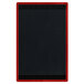 A black board with red frame on top and bottom.