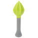 A close-up of a green and grey Franmara plastic citrus reamer.