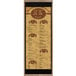 A weathered walnut wood menu board with top and bottom strips.