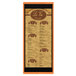 A Menu Solutions wood menu board with a black frame and top and bottom strips.