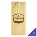 A natural wood Menu Solutions clip board.