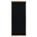A weathered walnut wood menu board with top and bottom wooden strips.