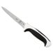 A Mercer Culinary Millennia 6" utility knife with a black handle.