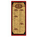 A Menu Solutions wood menu board with a brown frame.