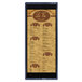 A Menu Solutions wood menu board with top and bottom strips.