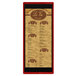 A Menu Solutions wood menu board with top and bottom strips and a brown frame.